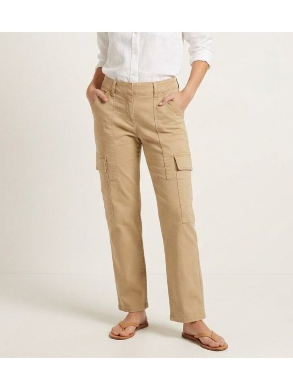 Women's - Theory Tan Cargo Pants, Size 4